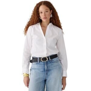 J.Crew White Wren Slim Fit Stretch Poplin Shirt Women’s 20 NWT Cotton Button-Up